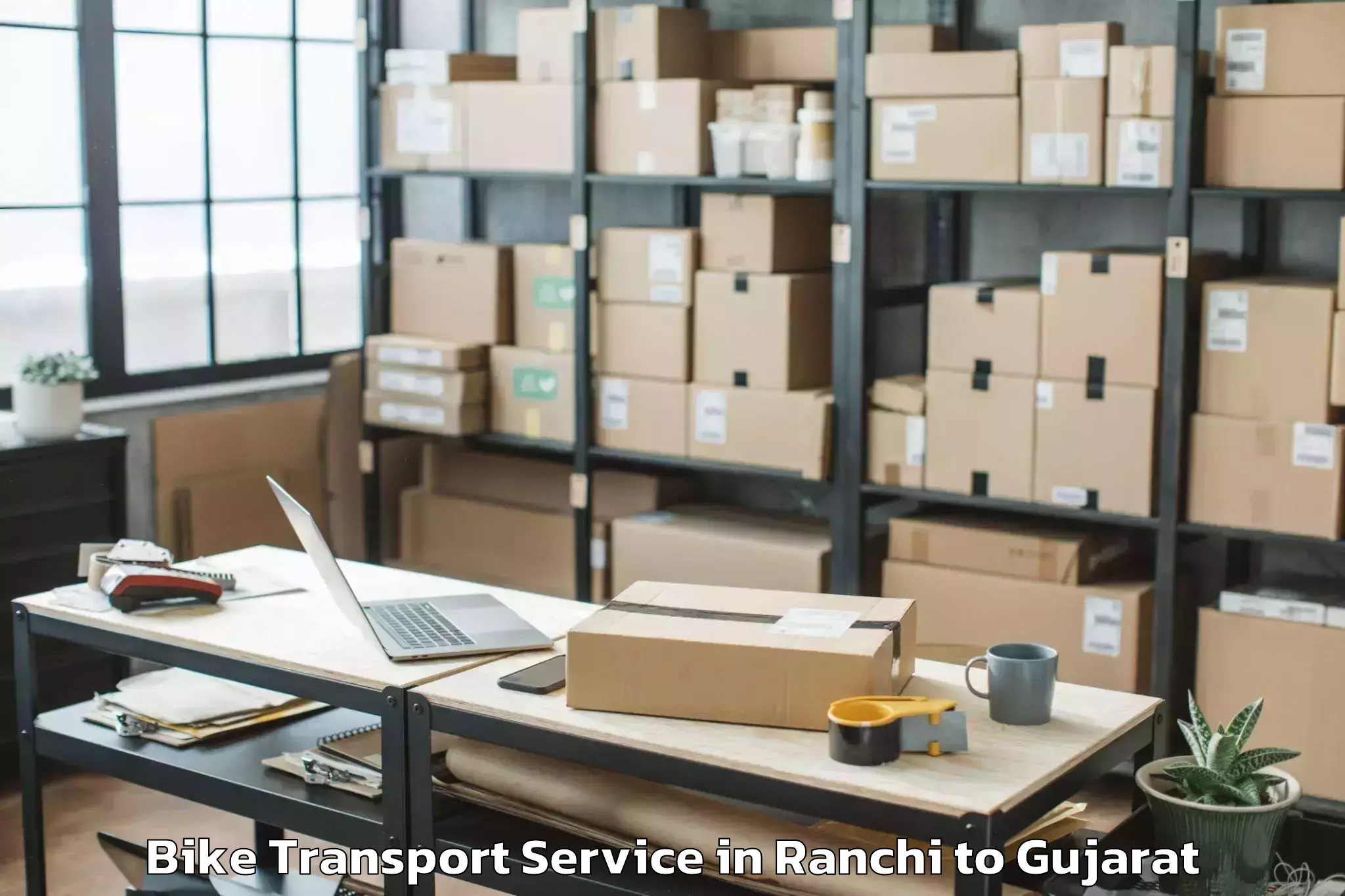 Professional Ranchi to Bhanvad Bike Transport